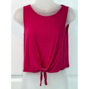 POOL Hot Pink Tie Front Tank Crop‎ Top Women's Small Sleeveless Trendy S Fashion